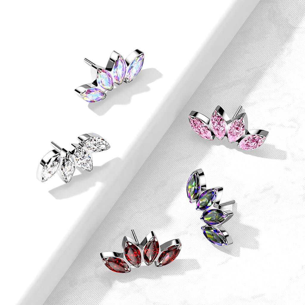 Titanium top marquise cut zirconias Push-In - Image 7