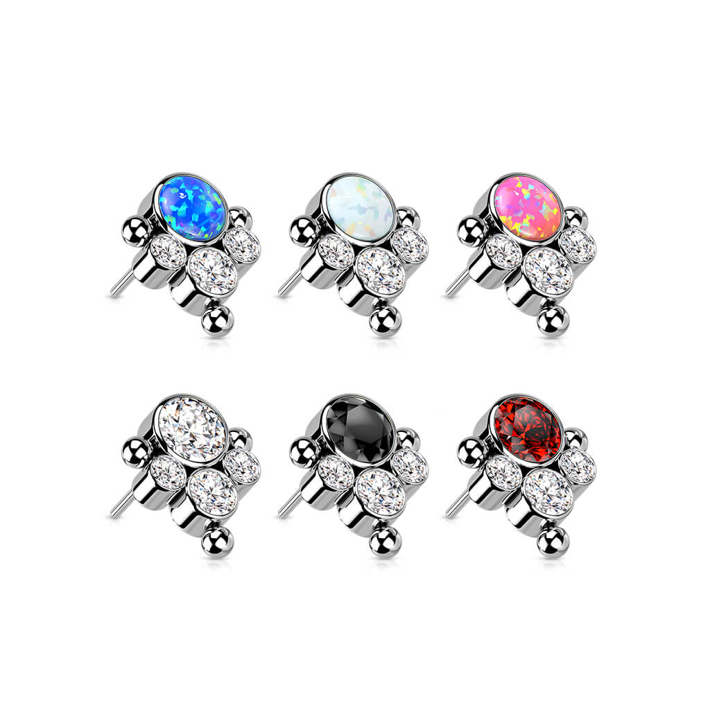 Titanium top 4 zirconias beaded balls Push-In - Image 5