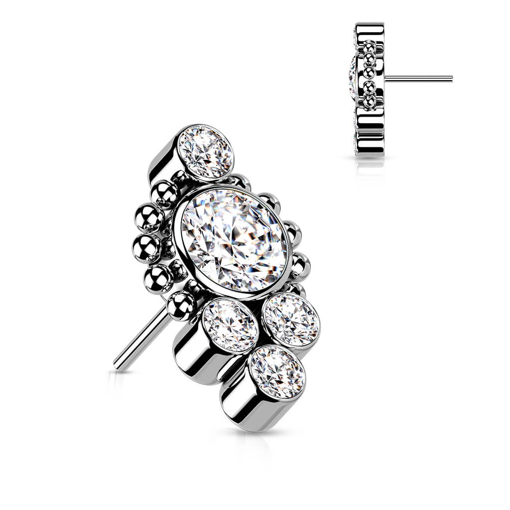 Titanium top 5 zirconias beaded balls Push-In - Image 8
