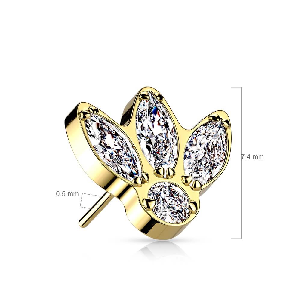 Titanium top 4 zirconias marquise cut Push-In - Image 3