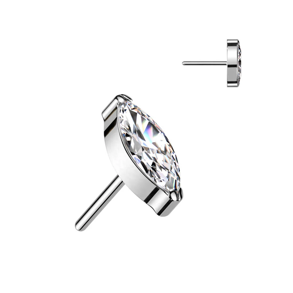 Titanium Top Marquise Cut Zirconia Push-In - Image 2