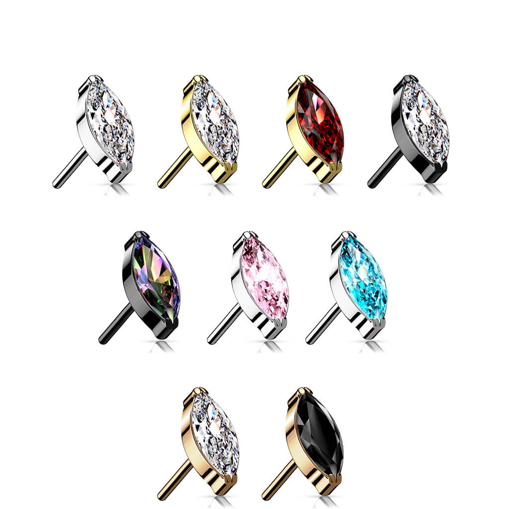 Titanium Top Marquise Cut Zirconia Push-In - Image 5