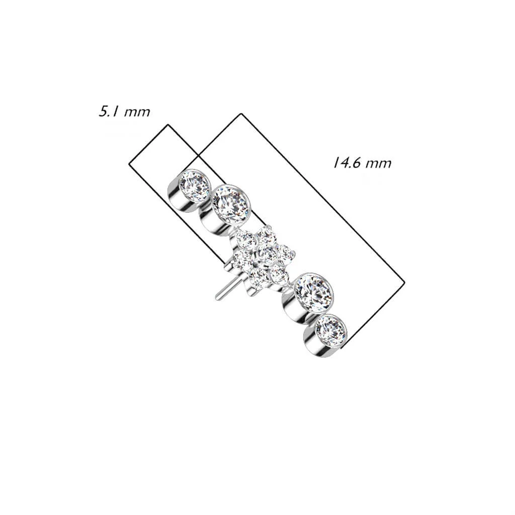 Titanium Top Flower Zirconia Opal Push-In - Image 3