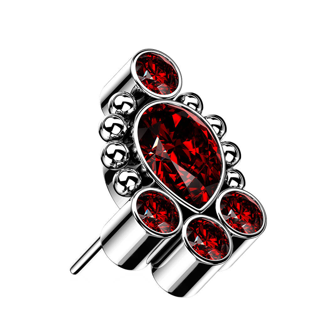 Titanium top drop 5 zirconias beaded balls Push-In - Image 5