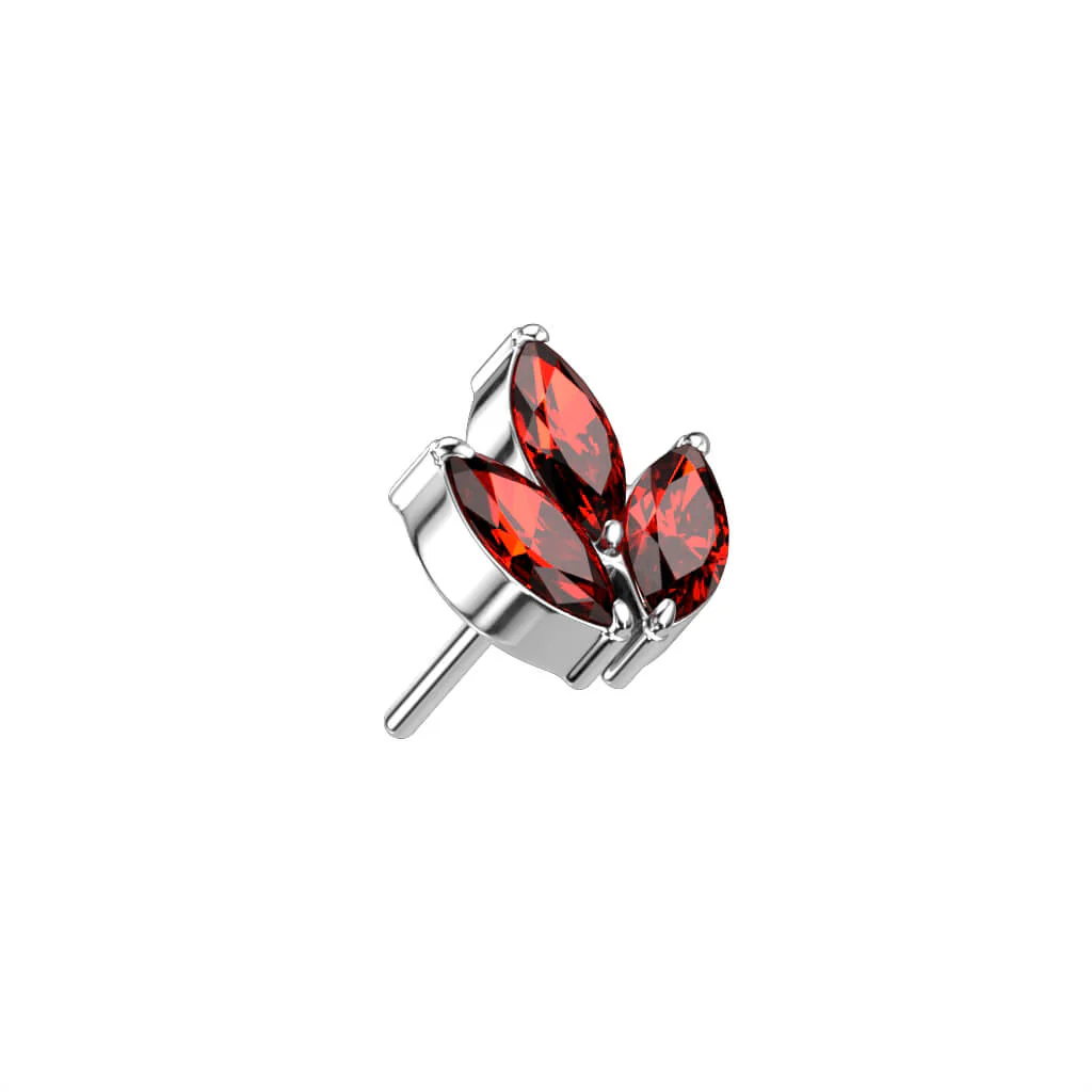 Titanium top marquise cut 3 zirconias Push-In - Image 7