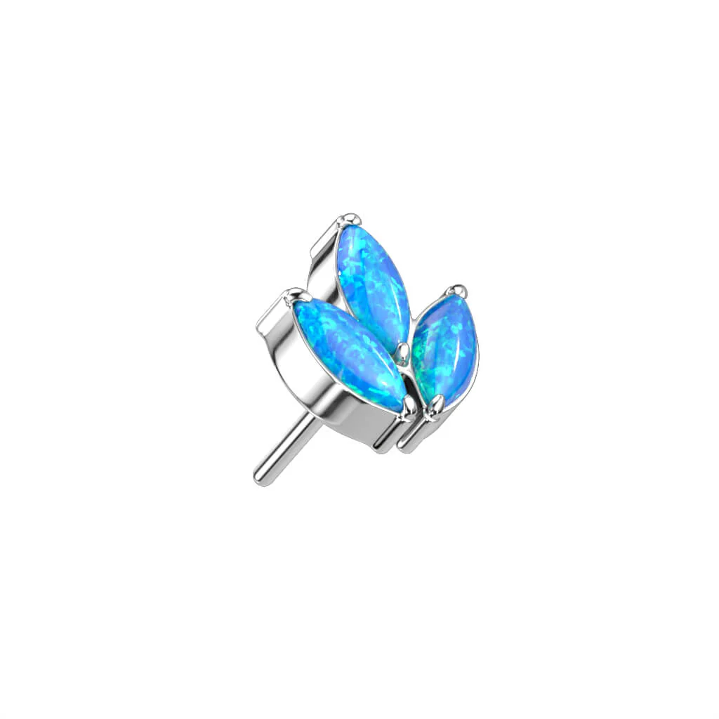 Titanium top marquise cut 3 zirconias Push-In - Image 8