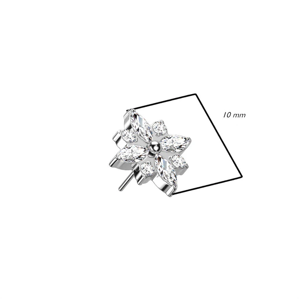 Titanium Top Flower Zirconia Push-In - Image 3