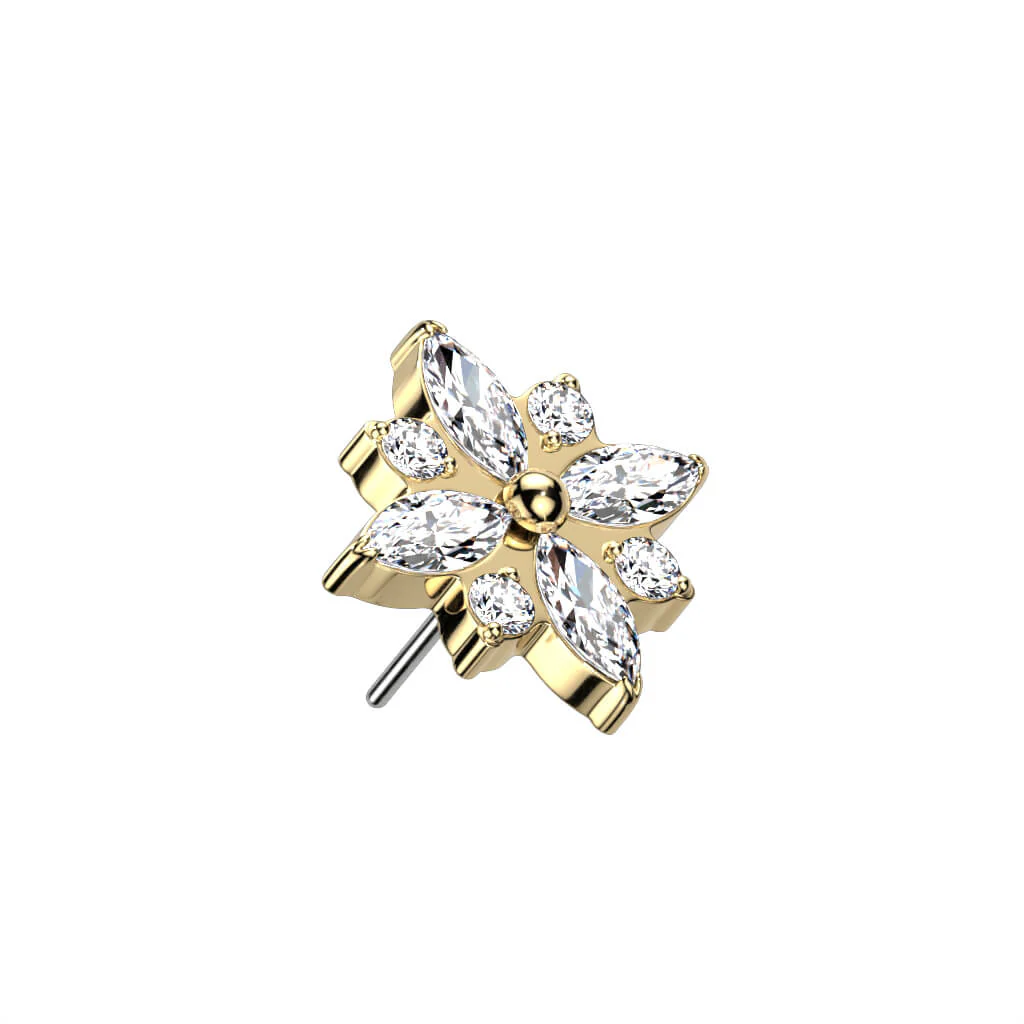 Titanium Top Flower Zirconia Push-In - Image 4