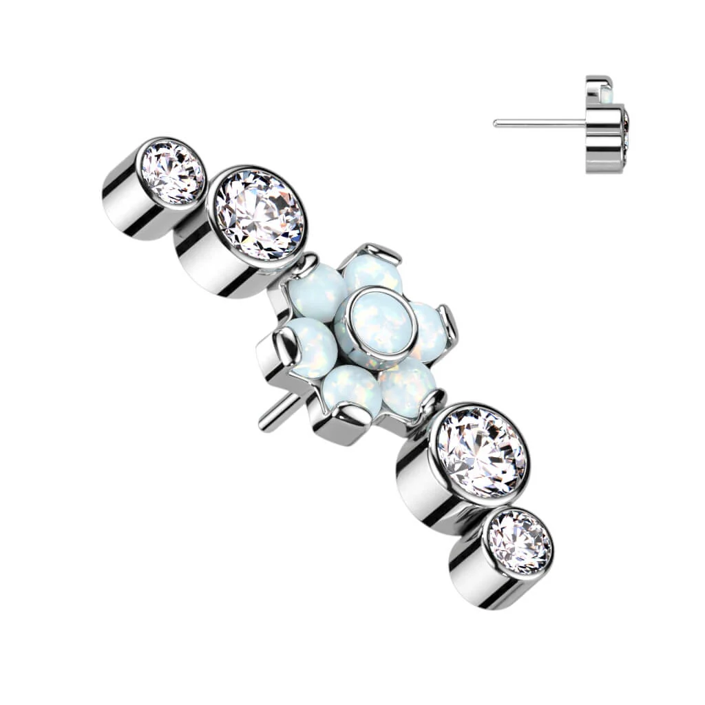 Titanium top flower zirconia opal Push-In - Image 4