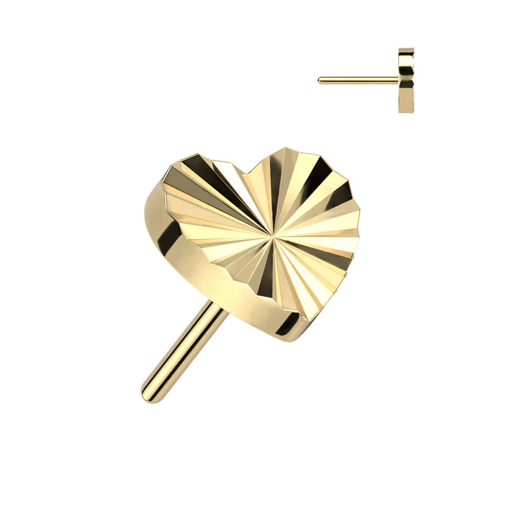 Titanium Top Heart Diamond Cut Push-In - Image 2