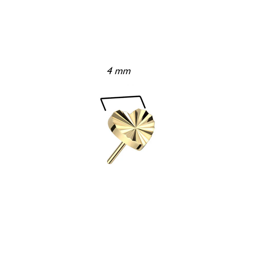 Titanium Top Heart Diamond Cut Push-In - Image 3