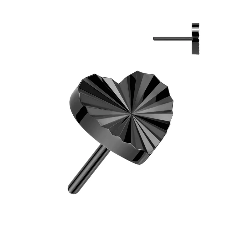 Titanium Top Heart Diamond Cut Push-In - Image 4