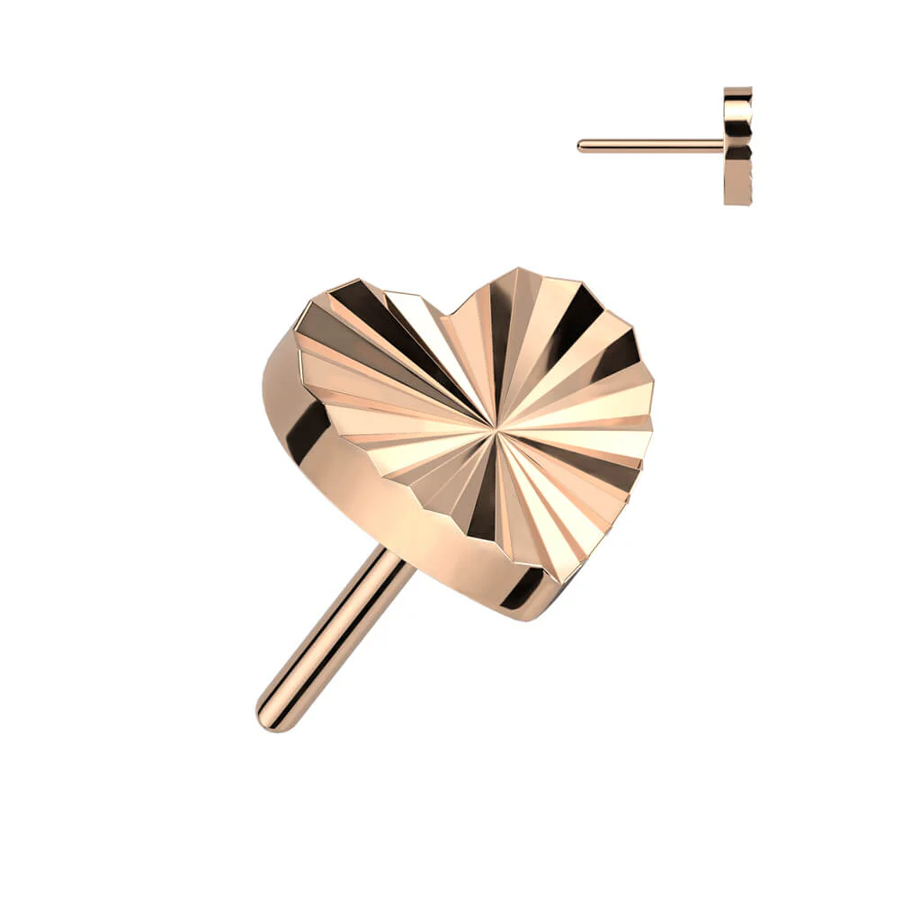 Titanium Top Heart Diamond Cut Push-In - Image 5