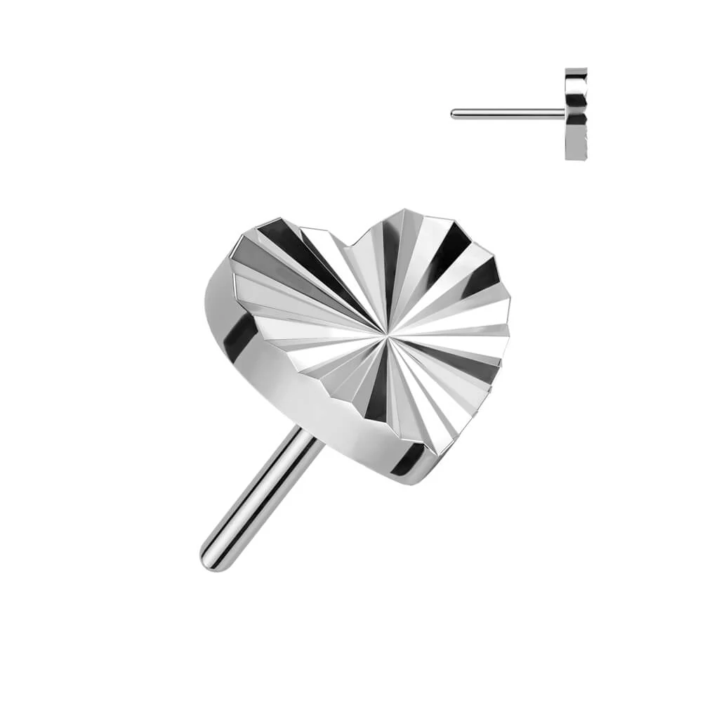 Titanium Top Heart Diamond Cut Push-In - Image 6