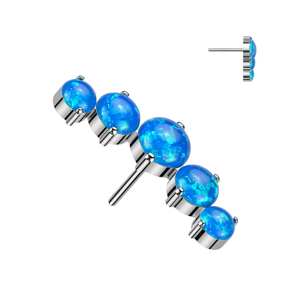 Titanium top 5 round opals Push-In - Image 3