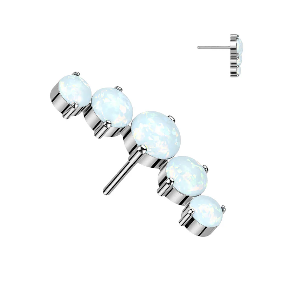 Titanium top 5 round opals Push-In - Image 4