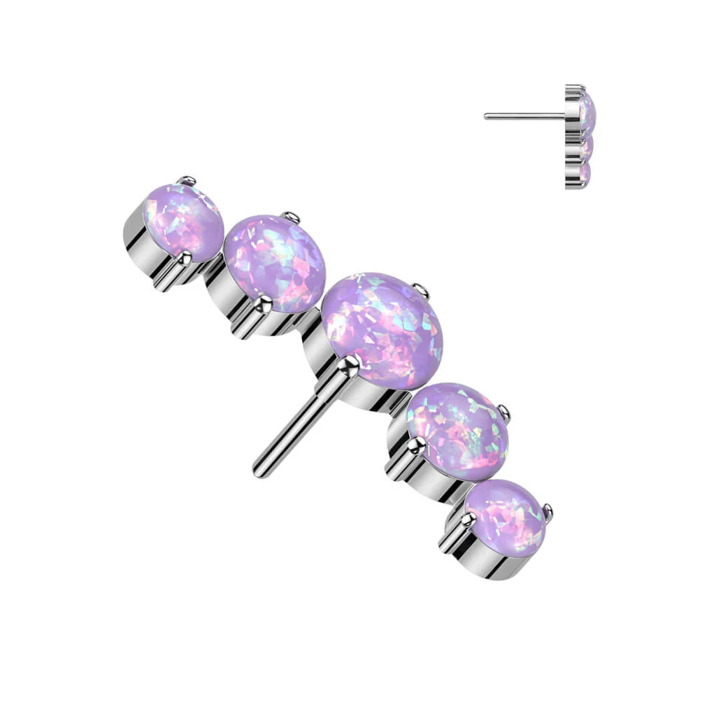 Titanium top 5 round opals Push-In - Image 5