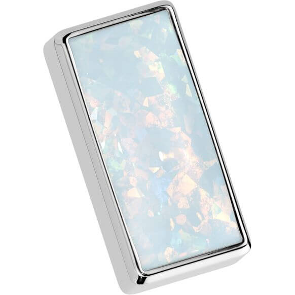 Titanium top rectangular opal bezel setting Push-In - Image 6