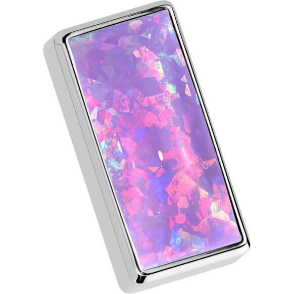 Titanium top rectangular opal bezel setting Push-In - Image 7