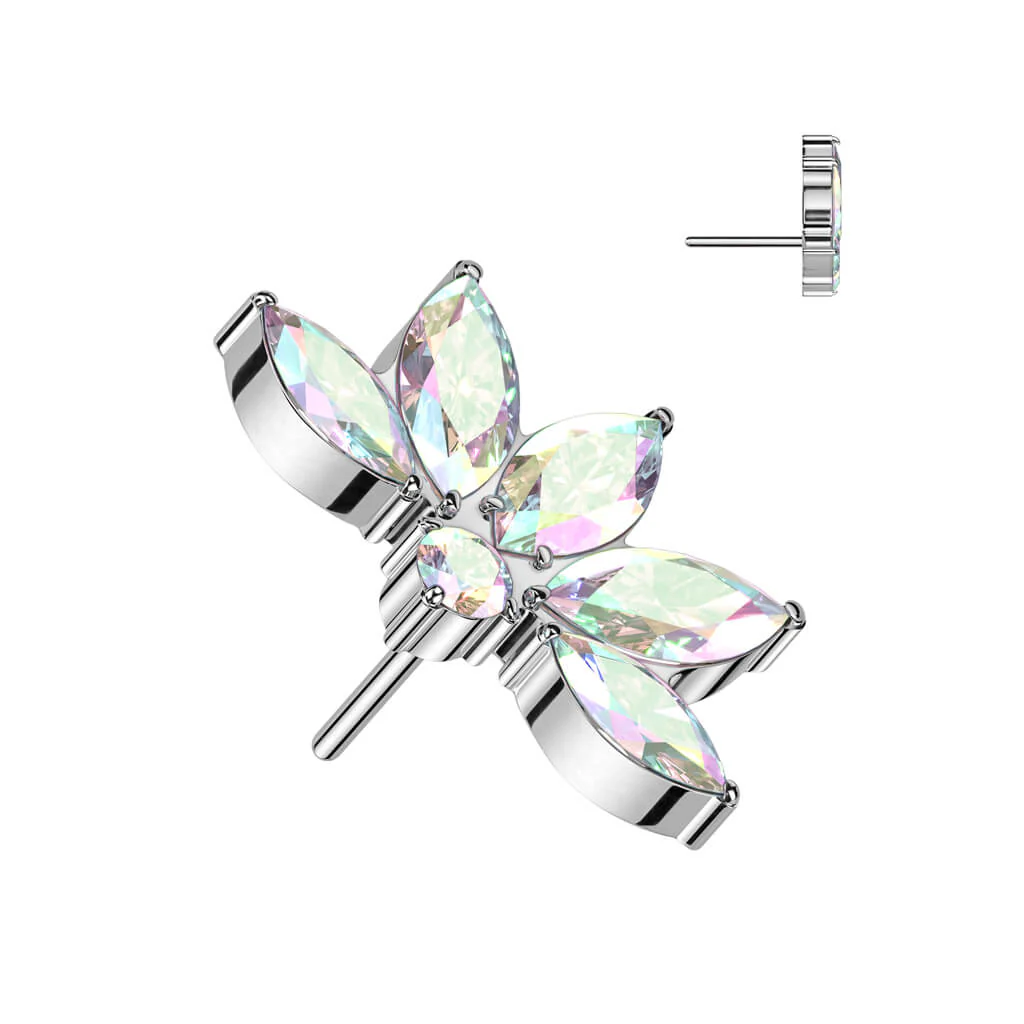 Titanium Top Lotus Flower Zirconia Push-In - Image 2