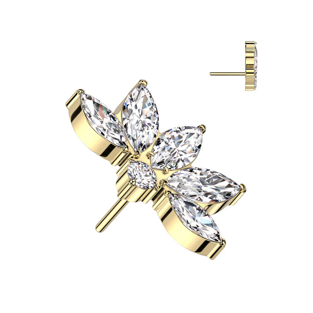 Titanium Top Lotus Flower Zirconia Push-In - Image 4