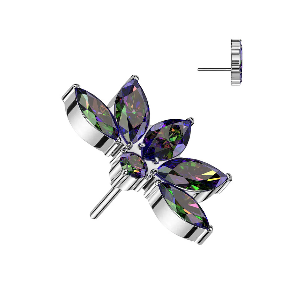 Titanium Top Lotus Flower Zirconia Push-In - Image 5