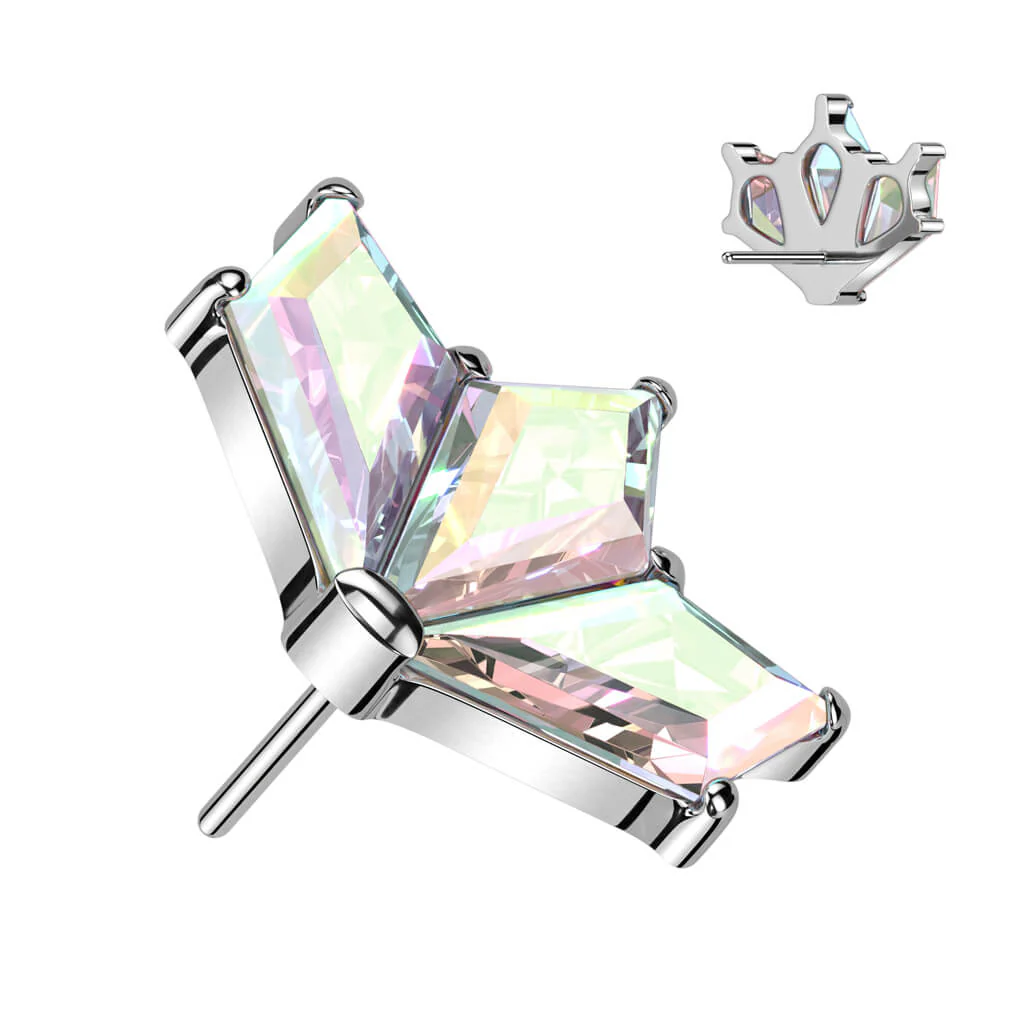 Titanium Top Marquise Cut 3 Zirconia Push-In - Image 2