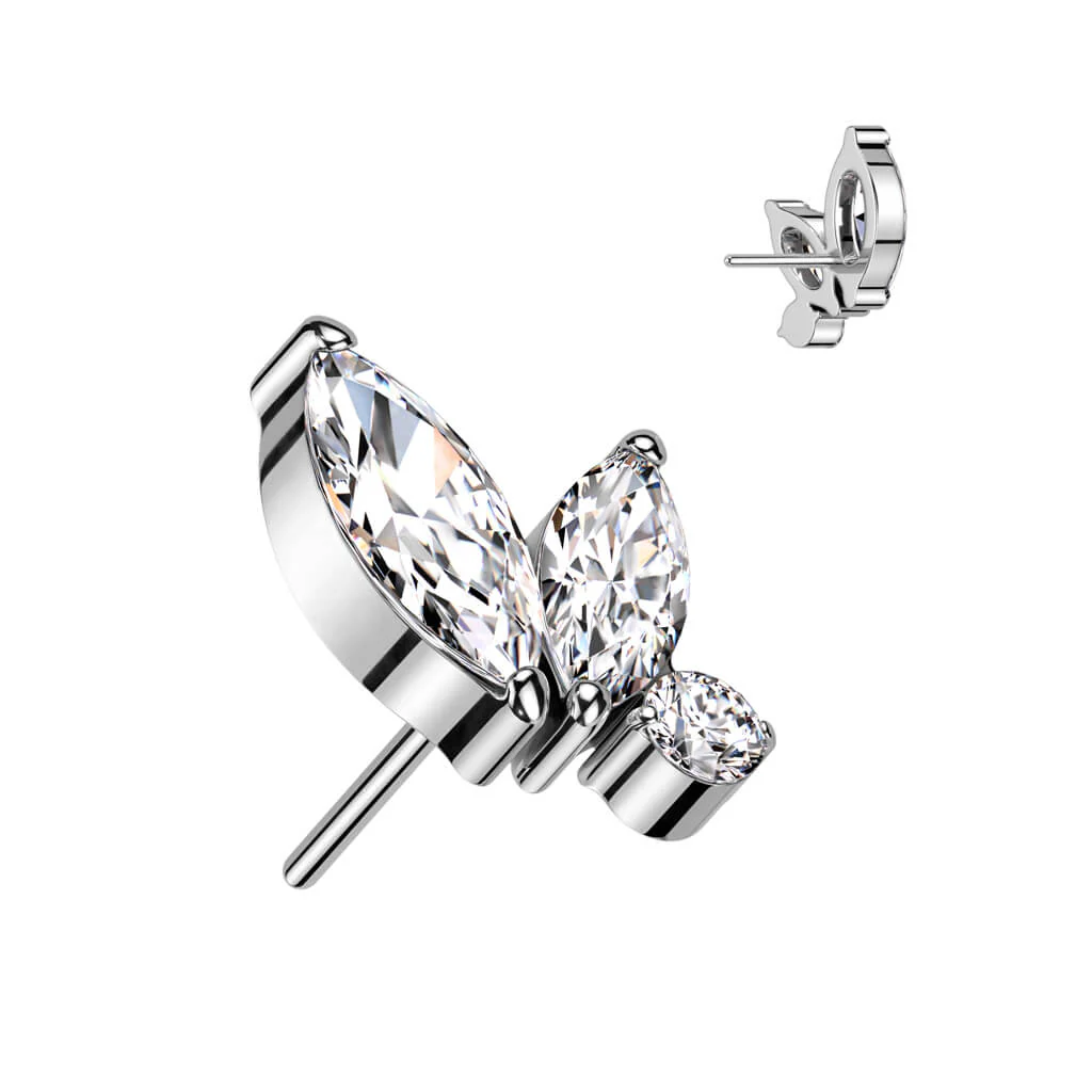 Titanium top marquise cut zirconias Push-In - Image 2