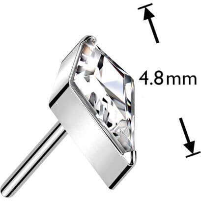 Titanium top diamond shaped opal zirconia Push-In - Image 2