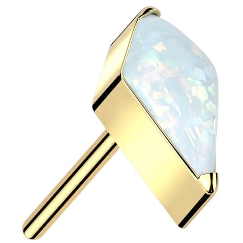 Titanium top diamond shaped opal zirconia Push-In - Image 5