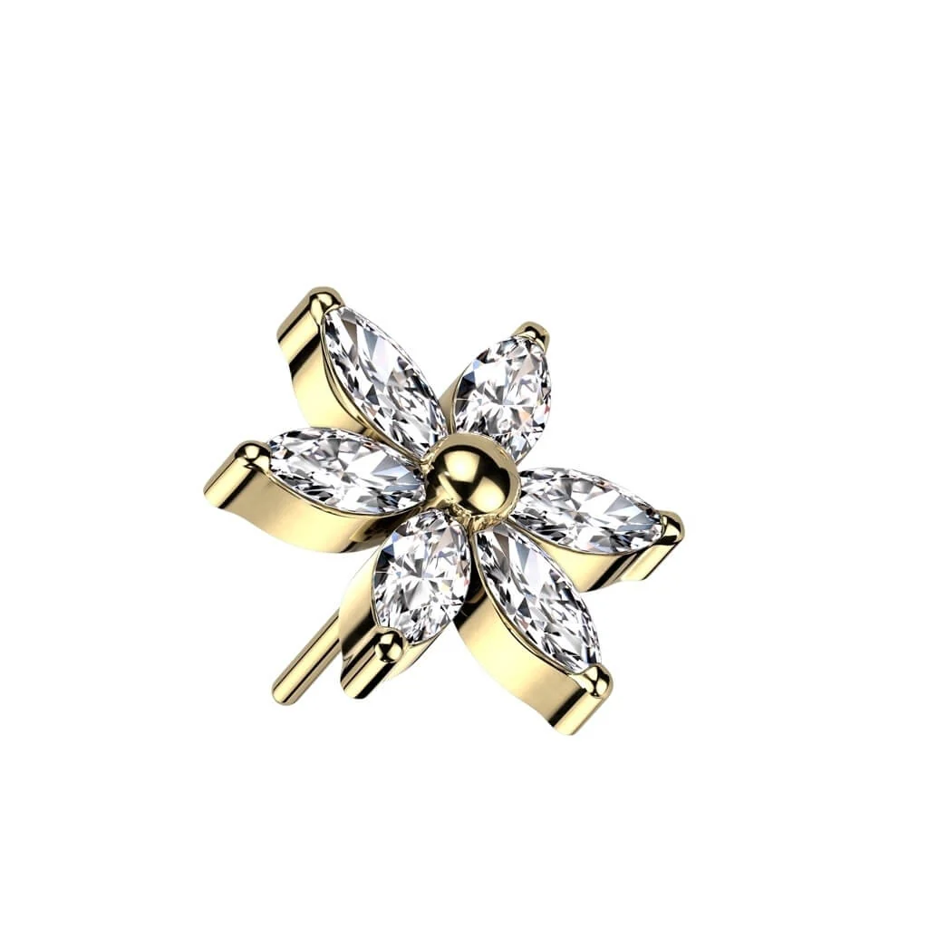 Top Flower 6 Marquise Cut Zirconia Push-In - Image 4