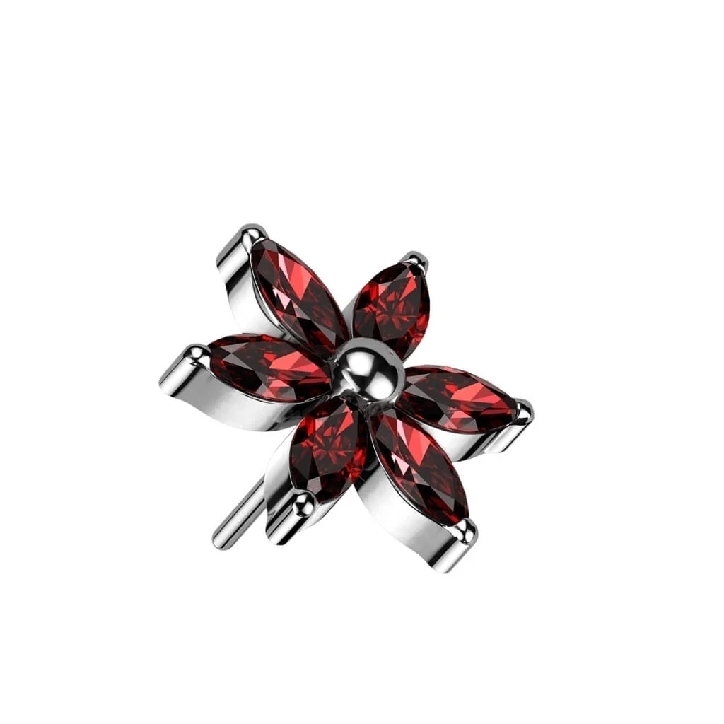 Top Flower 6 Marquise Cut Zirconia Push-In - Image 6