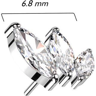 Titanium top marquise cut zirconia Push-In - Image 2