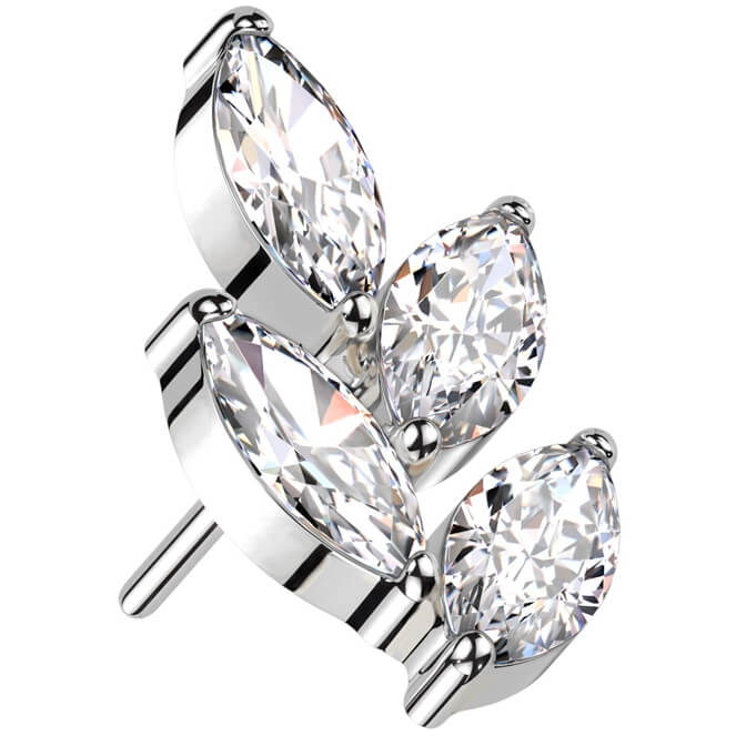 Titanium top marquise leaf zirconia Push-In - Image 5