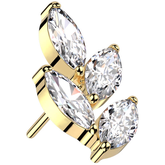 Titanium top marquise leaf zirconia Push-In - Image 6