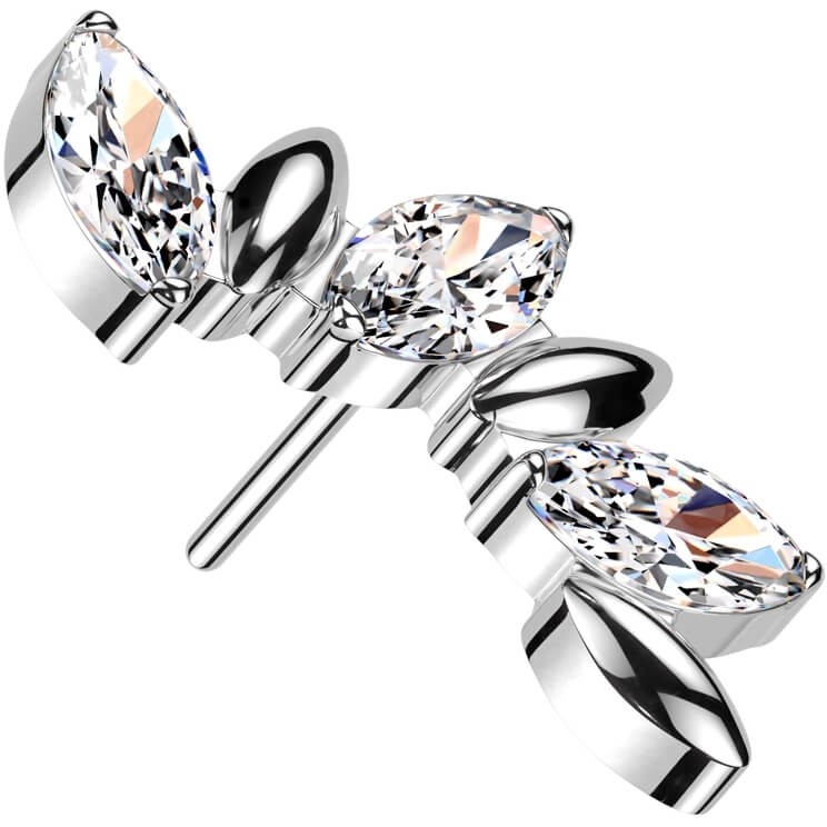 Titanium Marquise Cut Zirconia Push-In - Image 4