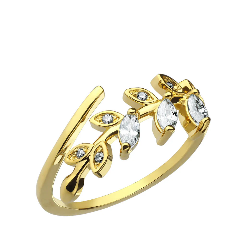 Leaves Zirconia Adjustable Gold - Image 2