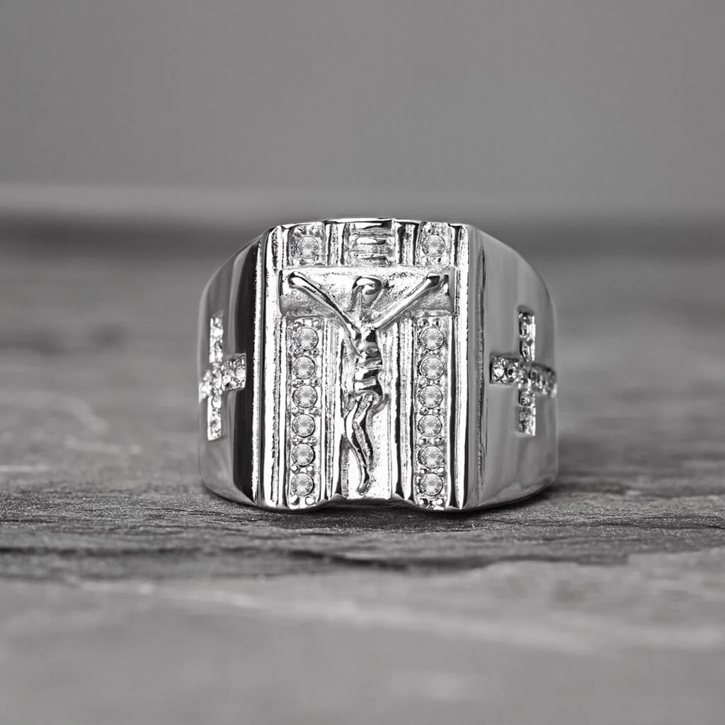 Jesus Cross Zirconia Silver - Image 2