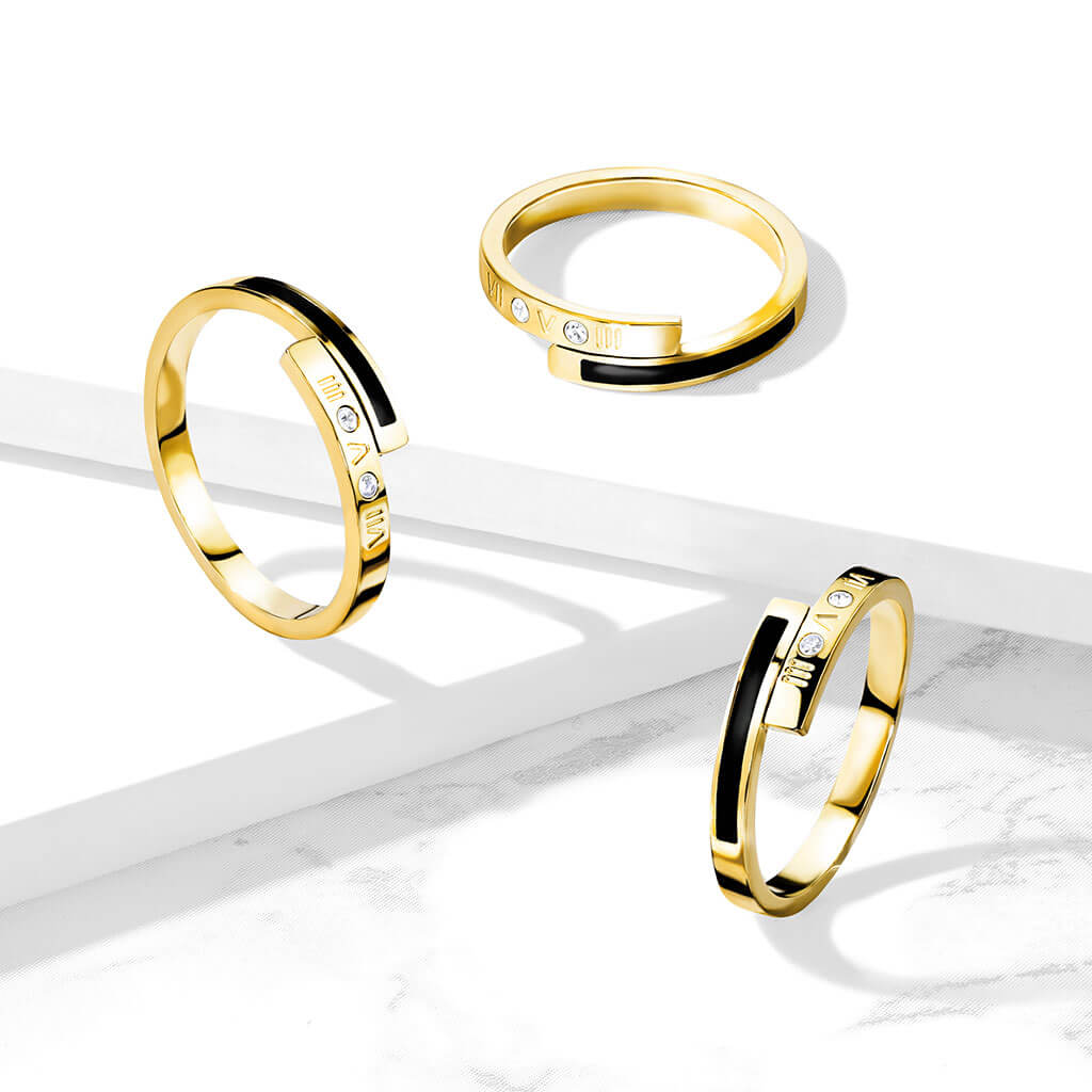 Zirconia Number Engraving Gold - Image 2