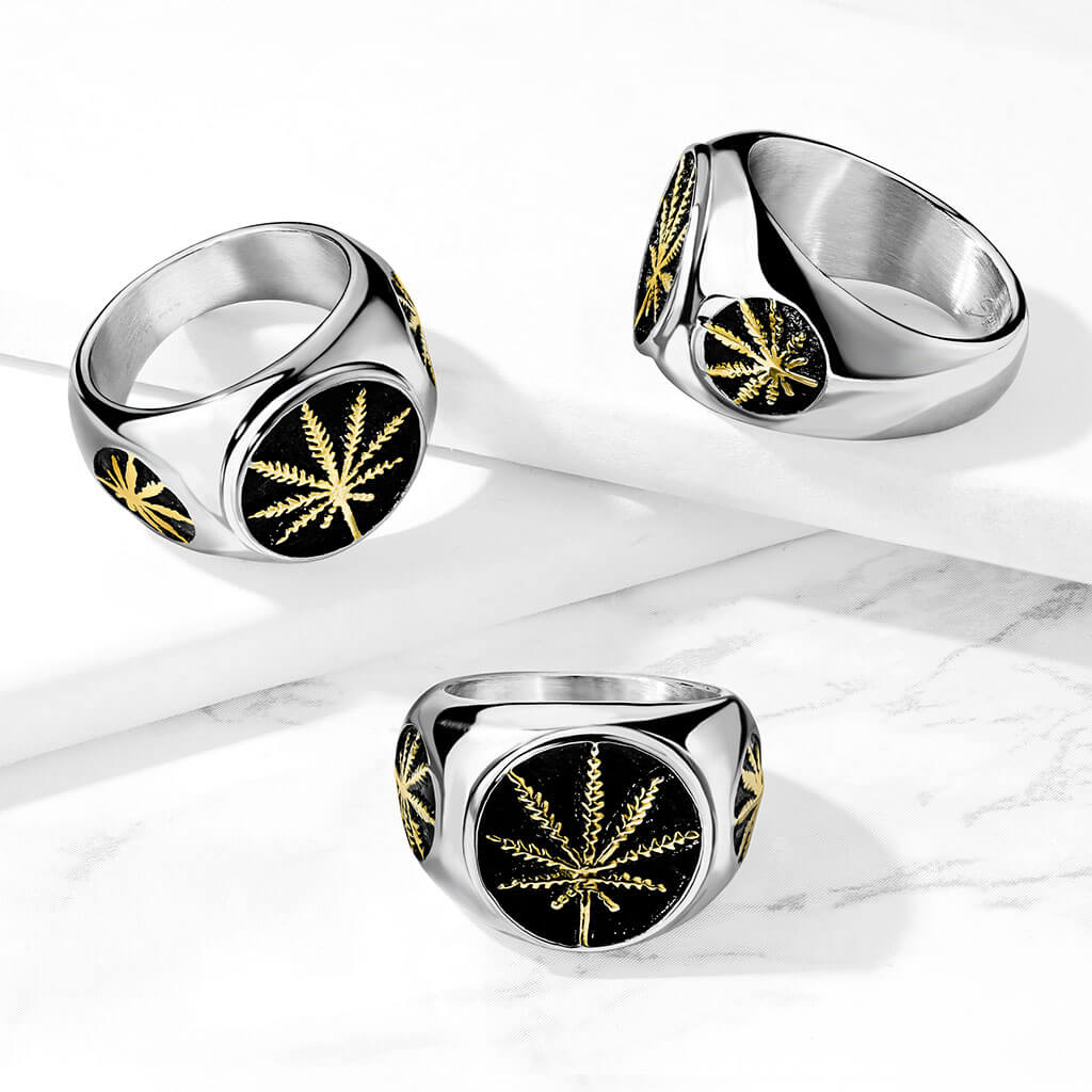 Hemp Leaf Gold Silver - Image 2