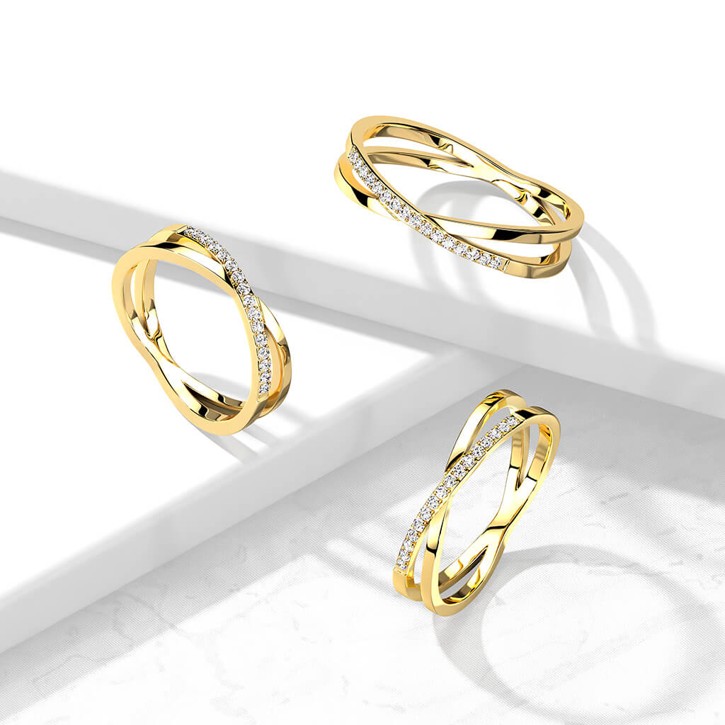 Crossed Zirconia Gold - Image 2