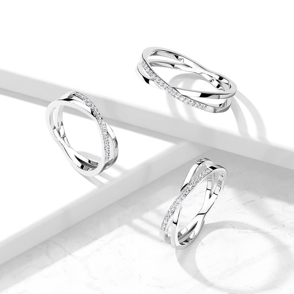 Crossed Zirconia Silver - Image 2