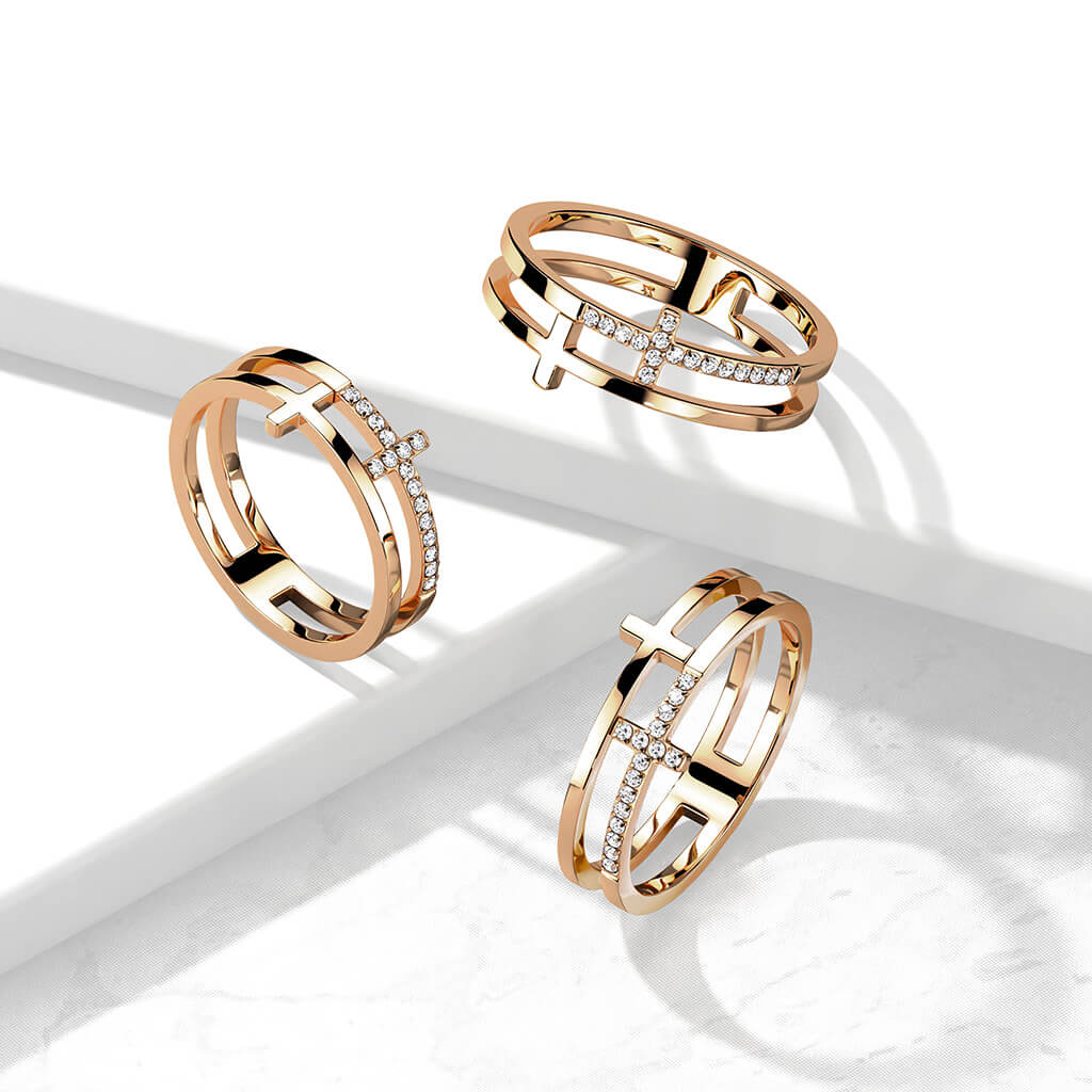 Double Cross Zirconia Roségold - Image 2