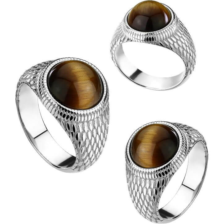 tiger eye stone on lizard skin - Image 3