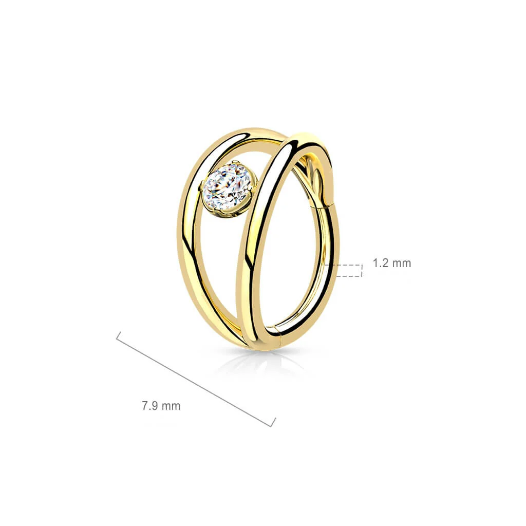 Ring Ball Zirconia Silver Clicker - Image 3