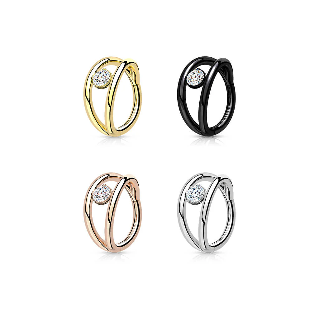 Ring Ball Zirconia Silver Clicker - Image 5