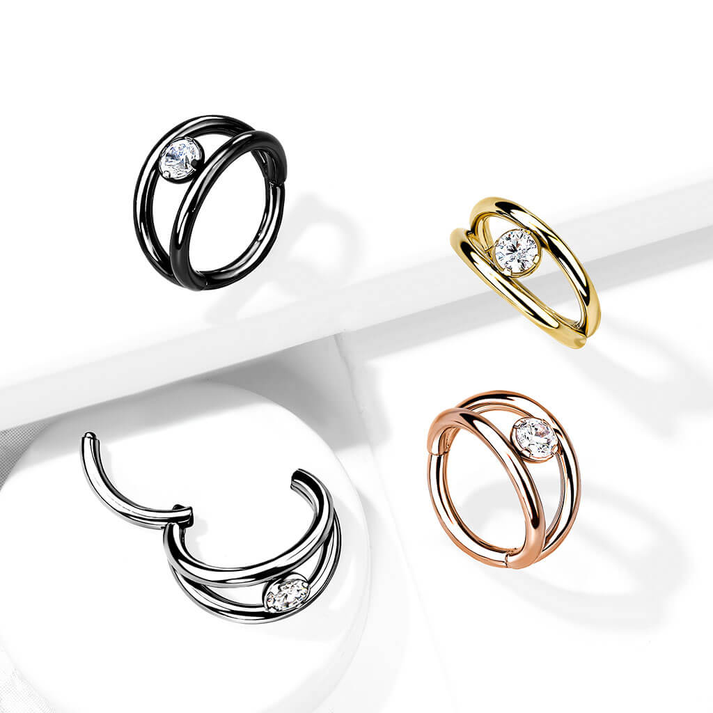 Ring Ball Zirconia Silver Clicker - Image 9