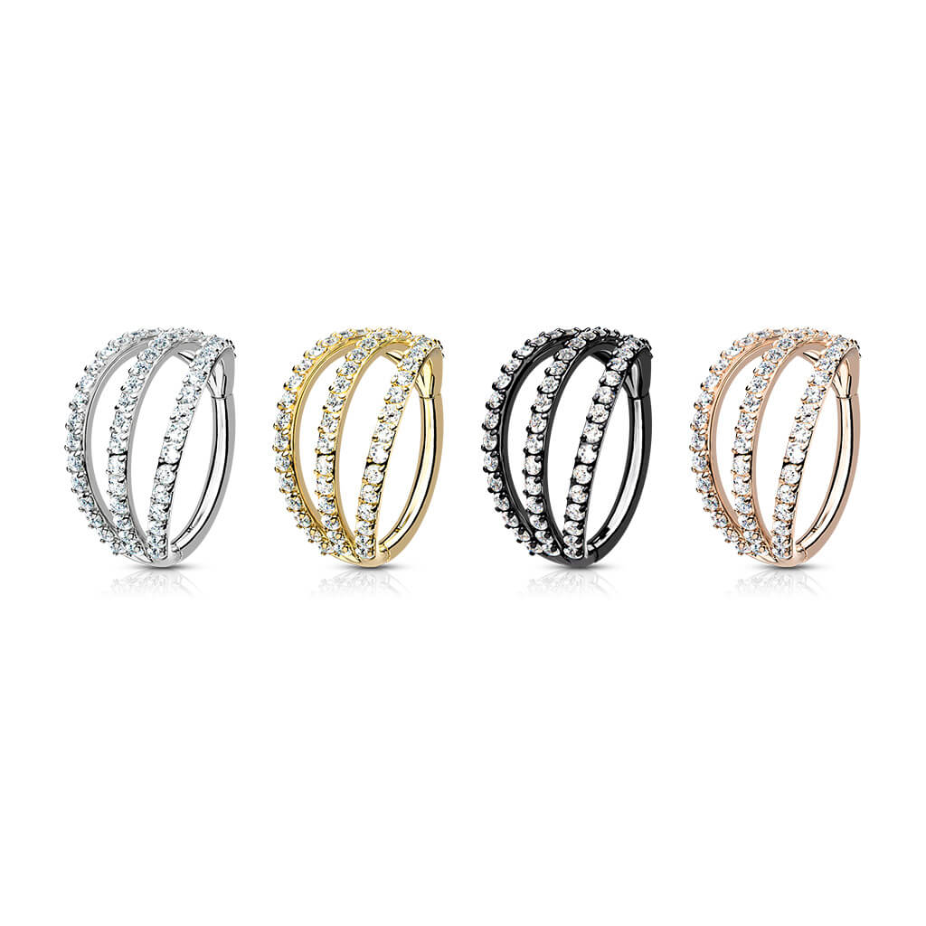 Ring Triple Line Zirconia Clicker - Image 3