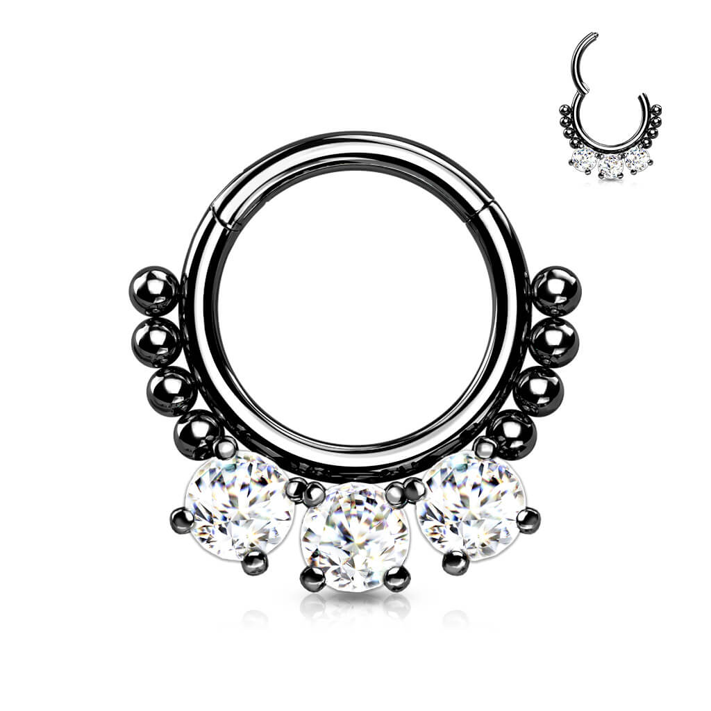 Ring 3 Zirconia Round Clicker - Image 4
