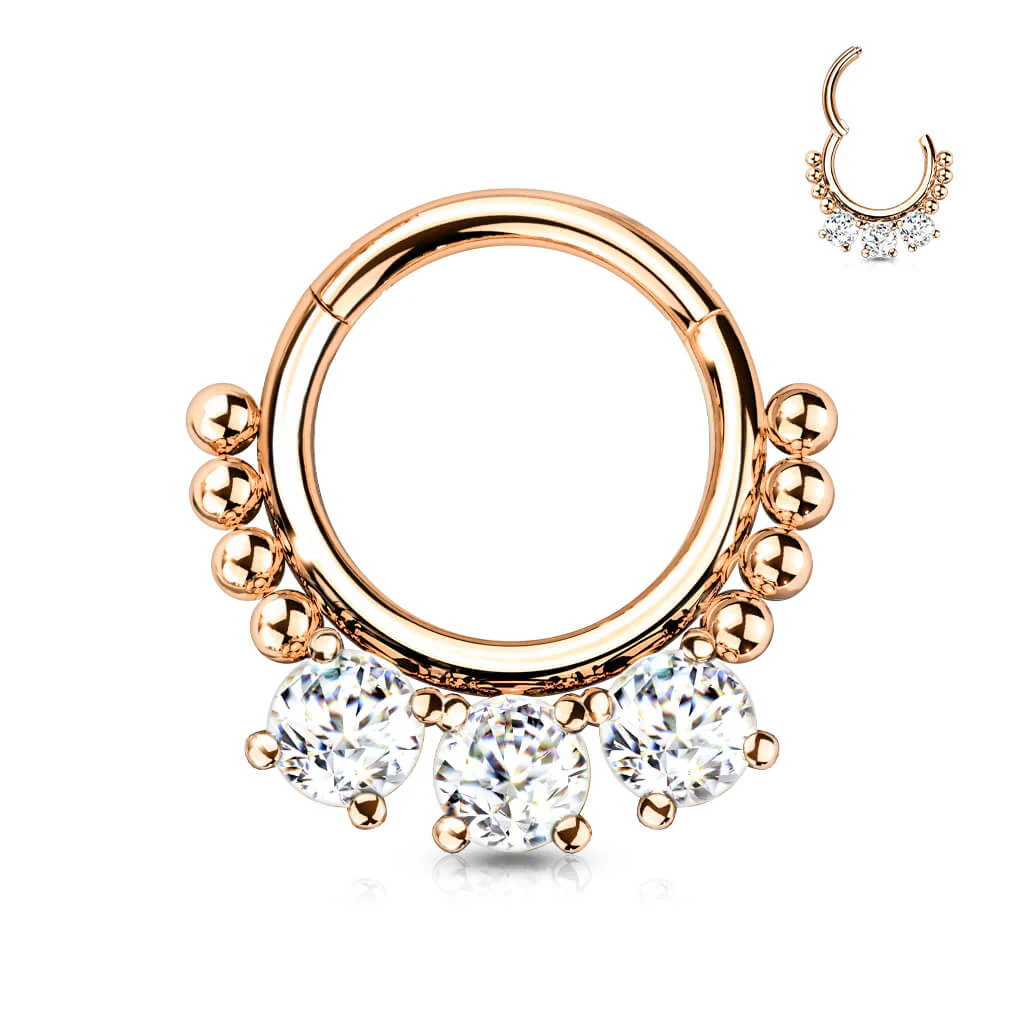 Ring 3 Zirconia Round Clicker - Image 6